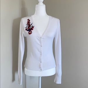 Vintage white nautical cardigan sweater, like new!